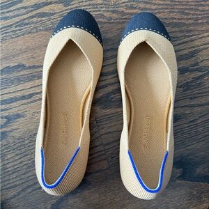 Rothy’s size 9 flat - camel with black cap toe